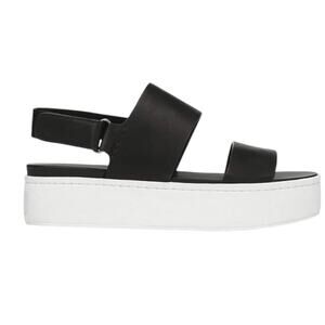 Vince. Westport Black Leather Strappy Platform Slingback Casual Sandal Size 8.5